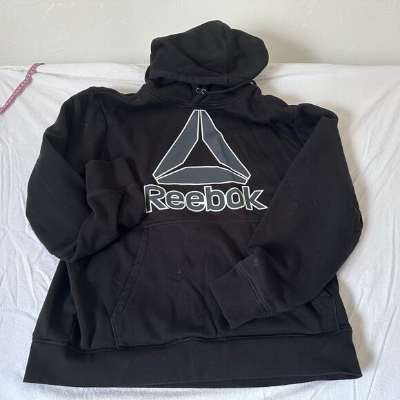 Reebok Other - Men's Sweatshirt Hoodie Reebok Black and Silver Logo Size XL Pullover Sports